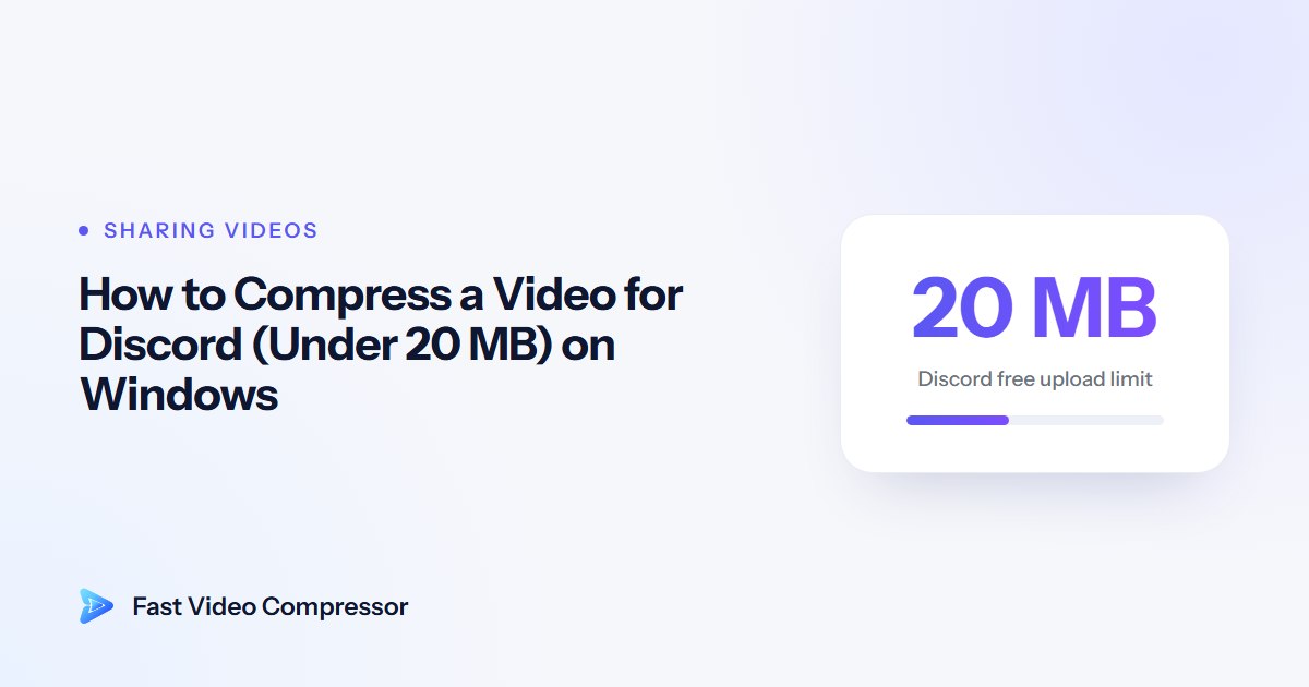 How to Compress a Video for Discord (Under 20 MB) on Windows